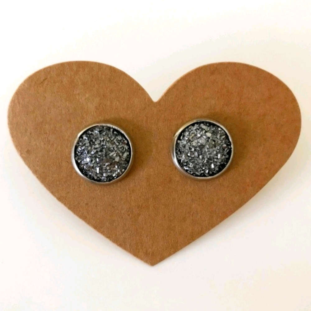 Druzy Crystal Stud Earring
